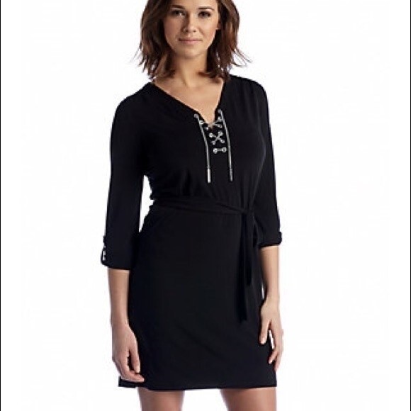 NWT Michael Kors Chain lace up dress. Size Small - Picture 3 of 13